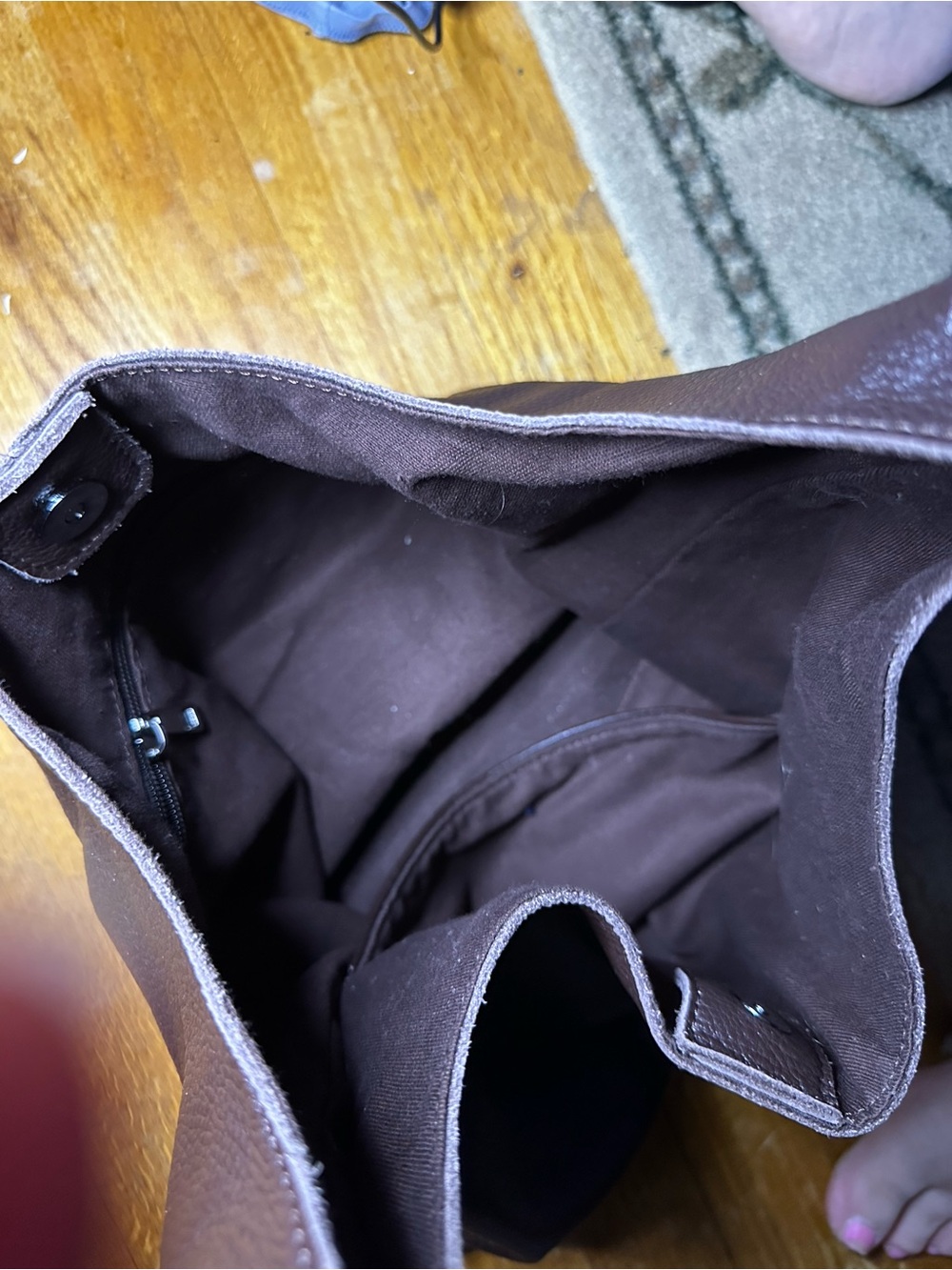 Handmade Italian Bag in Dark Brown Leather-pictures do not do it justice! - Picture 9 of 10